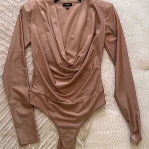 AFRM Women's Tan Draped Bodysuit